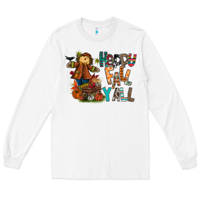 Happy Fall Y All Long Sleeve Tee by CowhideDigitalArt | Teevron
