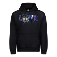Black for the love of the wolves Urban Hoodie - RanaPortraitStore