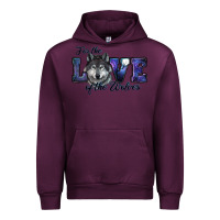 Mauve Wine for the love of the wolves Urban Hoodie - RanaPortraitStore