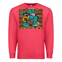 Cardinal turquoise sunflower hearts Premium Sweatshirt - Jasminsmagicworld