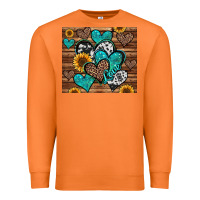 Carrot turquoise sunflower hearts Premium Sweatshirt - Jasminsmagicworld