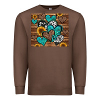 Chestnut turquoise sunflower hearts Premium Sweatshirt - Jasminsmagicworld