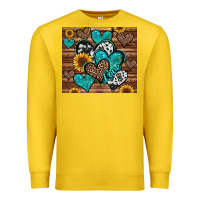 Lemon turquoise sunflower hearts Premium Sweatshirt - Jasminsmagicworld