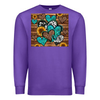 Purple turquoise sunflower hearts Premium Sweatshirt - Jasminsmagicworld