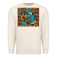 Sandshell turquoise sunflower hearts Premium Sweatshirt - Jasminsmagicworld