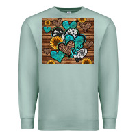 Seafoam turquoise sunflower hearts Premium Sweatshirt - Jasminsmagicworld