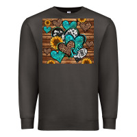 Smoke turquoise sunflower hearts Premium Sweatshirt - Jasminsmagicworld