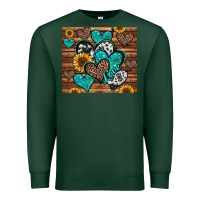 Sports Green turquoise sunflower hearts Premium Sweatshirt - Jasminsmagicworld