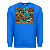 True Royal turquoise sunflower hearts Premium Sweatshirt - Jasminsmagicworld