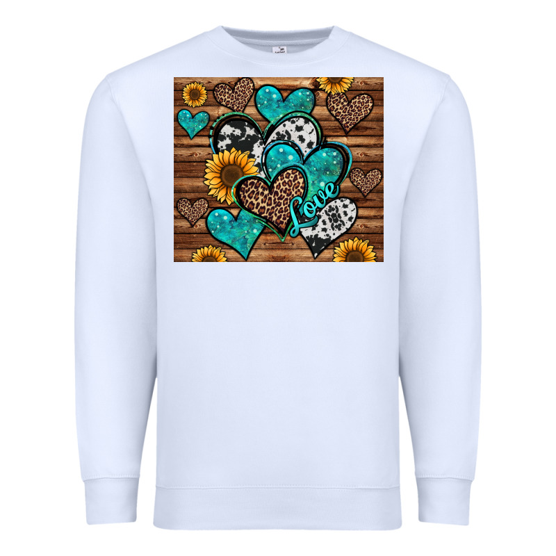 Turquoise Sunflower Hearts Premium Sweatshirt by Jasminsmagicworld | Teevron