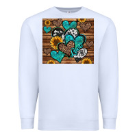 White turquoise sunflower hearts Premium Sweatshirt - Jasminsmagicworld