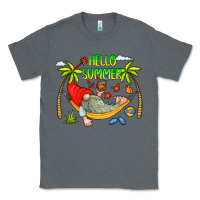 Charcoal Heather Hello Summer Classic Tee - CowCowDesign