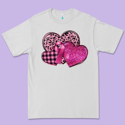 Breast Cancer Hearts Premium Tee Designed By Fadigitalartstudio