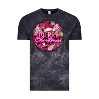 Cloud Black pink merry christmas Vintage Tee - FaDigitalArtStudio