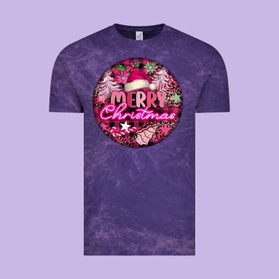 Pink Merry Christmas Vintage Tee Designed By Fadigitalartstudio