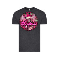 Vintage Black pink merry christmas Vintage Tee - FaDigitalArtStudio