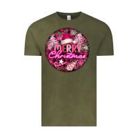 Vintage Olive pink merry christmas Vintage Tee - FaDigitalArtStudio