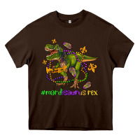Chocolate Brown mardi saurus rex olivia Heavy Core Tee - OliviaCreatesArt