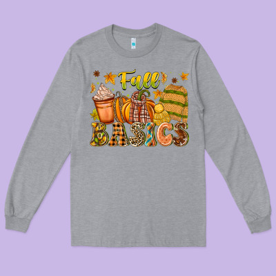 Fall Basics Long Sleeve Tee Designed By Cowhidedigitalart