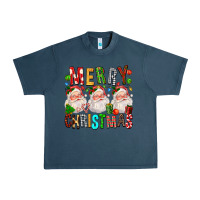 Midnight Navy Merry christmas santa Urban Heavy Tee - FaDigitalArtStudio