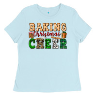 Baby Blue baking christmas cheer Ladies Tee - FaDigitalArtStudio
