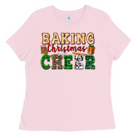 Bubblegum Pink baking christmas cheer Ladies Tee - FaDigitalArtStudio