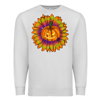 Dove Grey Halloween Sunflower Premium Sweatshirt - RanaPortraitStore