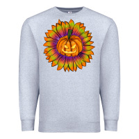 Heather Grey Halloween Sunflower Premium Sweatshirt - RanaPortraitStore
