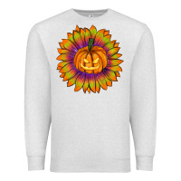 Oatmeal Heather Halloween Sunflower Premium Sweatshirt - RanaPortraitStore