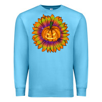 Ocean Blue Halloween Sunflower Premium Sweatshirt - RanaPortraitStore