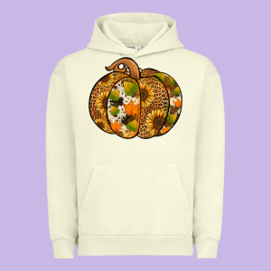 Leopard Cowhide Sunflower Pumpkin Urban Hoodie Designed By Jasminsmagicworld
