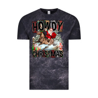 Cloud Black Howdy Christmas Rodeo Santa Vintage Tee - FaDigitalArtStudio