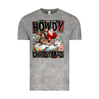 Cloud Rock Howdy Christmas Rodeo Santa Vintage Tee - FaDigitalArtStudio