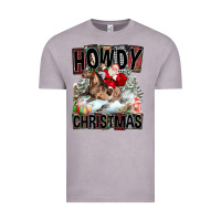 Vintage Zinc Howdy Christmas Rodeo Santa Vintage Tee - FaDigitalArtStudio