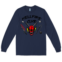 Navy hellfire club strangerthings Long Sleeve Tee - baoMotion