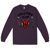 Plum hellfire club strangerthings Long Sleeve Tee - baoMotion
