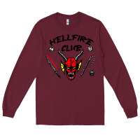 Burgundy hellfire club strangerthings Long Sleeve Tee - baoMotion
