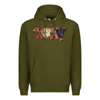 Army Green xoxo charolais and black angus Premium Hoodie - RanaPortraitStore