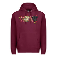 Burgundy xoxo charolais and black angus Premium Hoodie - RanaPortraitStore