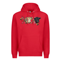 Red xoxo charolais and black angus Premium Hoodie - RanaPortraitStore