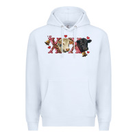 White xoxo charolais and black angus Premium Hoodie - RanaPortraitStore