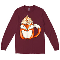 Burgundy coffee cups animal Long Sleeve Tee - CowhideDigitalArt
