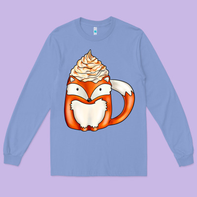 Coffee Cups Animal Long Sleeve Tee Designed By Cowhidedigitalart