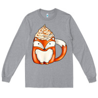 Heather Grey coffee cups animal Long Sleeve Tee - CowhideDigitalArt