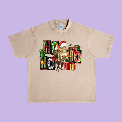 Ho Ho Ho Heifer Urban Heavy Tee Designed By Fadigitalartstudio