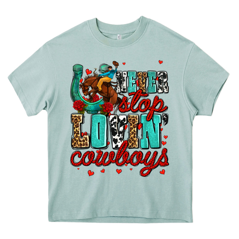 Never Stop Lovin Cowboys Olivia Heavy Core Tee by OliviaCreatesArt | Teevron