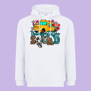 Transportation Squad School Bus Heavyweight Hoodie Designed By Jasminsmagicworld