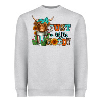 Heather Grey just a little moody coffee cup long haired cow Heavyweight Sweatshirt - Jasminsmagicworld