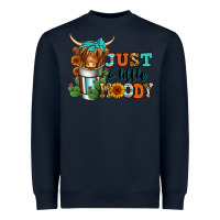 Navy just a little moody coffee cup long haired cow Heavyweight Sweatshirt - Jasminsmagicworld