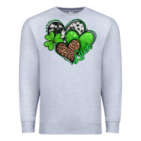 Heather Grey st patricks day hearts Premium Sweatshirt - Jasminsmagicworld